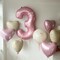 Pink White Heart Balloons,12Pcs Baby Pink Cream White Heart Shaped Foil Balloons,18Inch Light Pink Sand White Helium Mylar Balloon for Baby Shower Birthday Anniversary Wedding Party Decorations